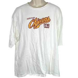 Calvin Klein Jeans T-Shirt Men Size XXL White Cotton Short Sleeve FLAW